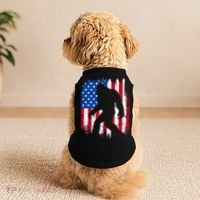 Retro Bigfoot Silhouette USA Flag Sasquatch Lovers July 4th Doggie Tank thumb 2