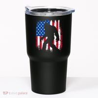 Retro Bigfoot Silhouette USA Flag Sasquatch Lovers July 4th Tumbler thumb 0