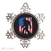Retro Bigfoot Silhouette USA Flag Sasquatch Lovers July 4th Ornament thumb 0