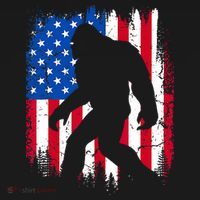 Retro Bigfoot Silhouette USA Flag Sasquatch Lovers July 4th Women's V-Neck T-Shirt thumb 4