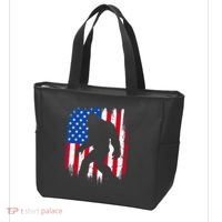Retro Bigfoot Silhouette USA Flag Sasquatch Lovers July 4th Tote Bag thumb 3
