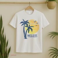 Retro Belize Souvenir Vintage Sunset T-Shirt thumb 2