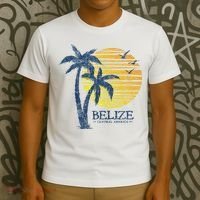 Retro Belize Souvenir Vintage Sunset T-Shirt thumb 3