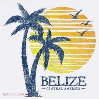 Retro Belize Souvenir Vintage Sunset T-Shirt thumb 7