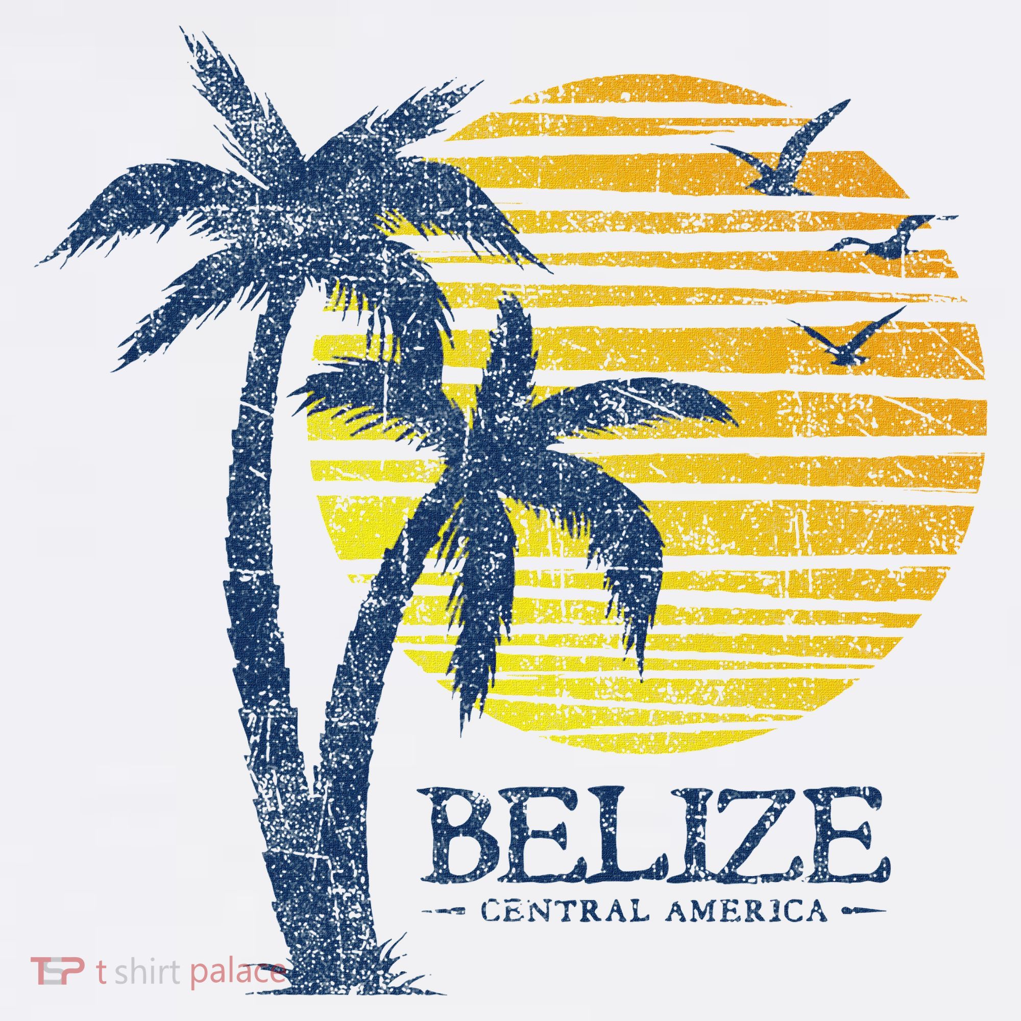Retro Belize Souvenir Vintage Sunset T-Shirt
