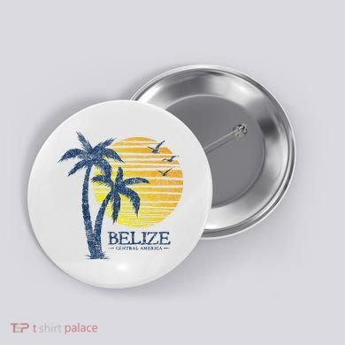 Retro Belize Souvenir Vintage Sunset Button
