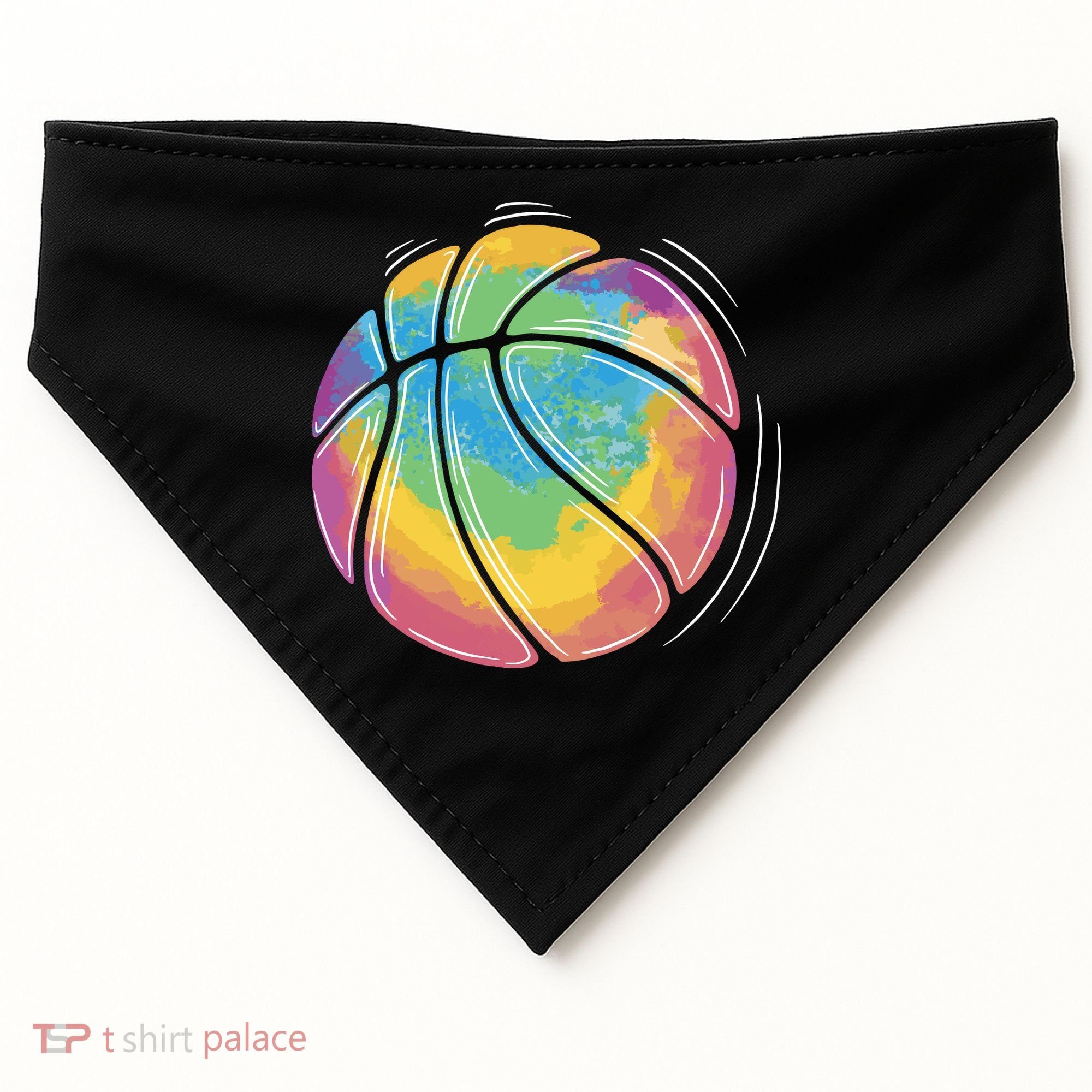 Rainbow Basketball Sport USA-Made Doggie Bandana