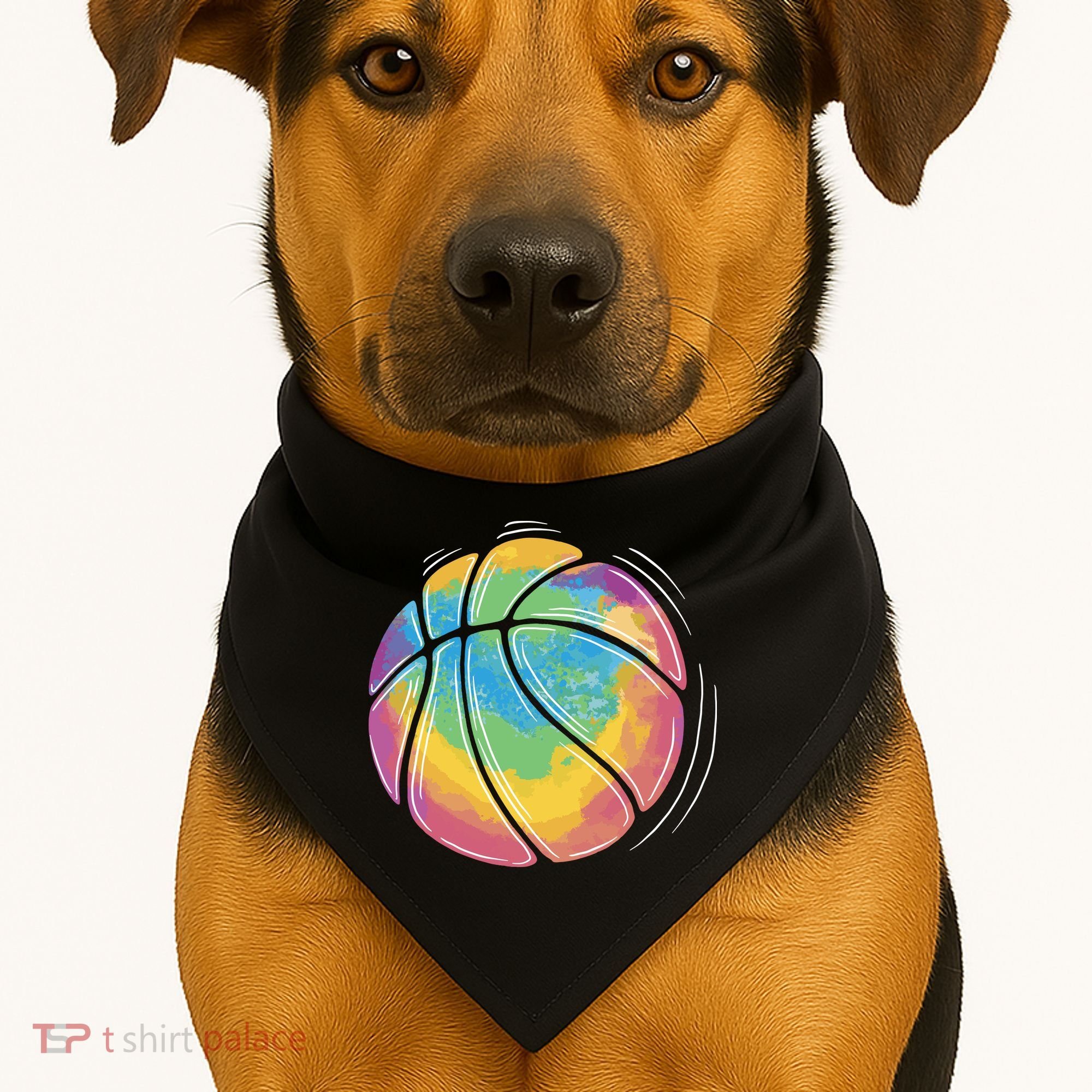 Rainbow Basketball Sport USA-Made Doggie Bandana