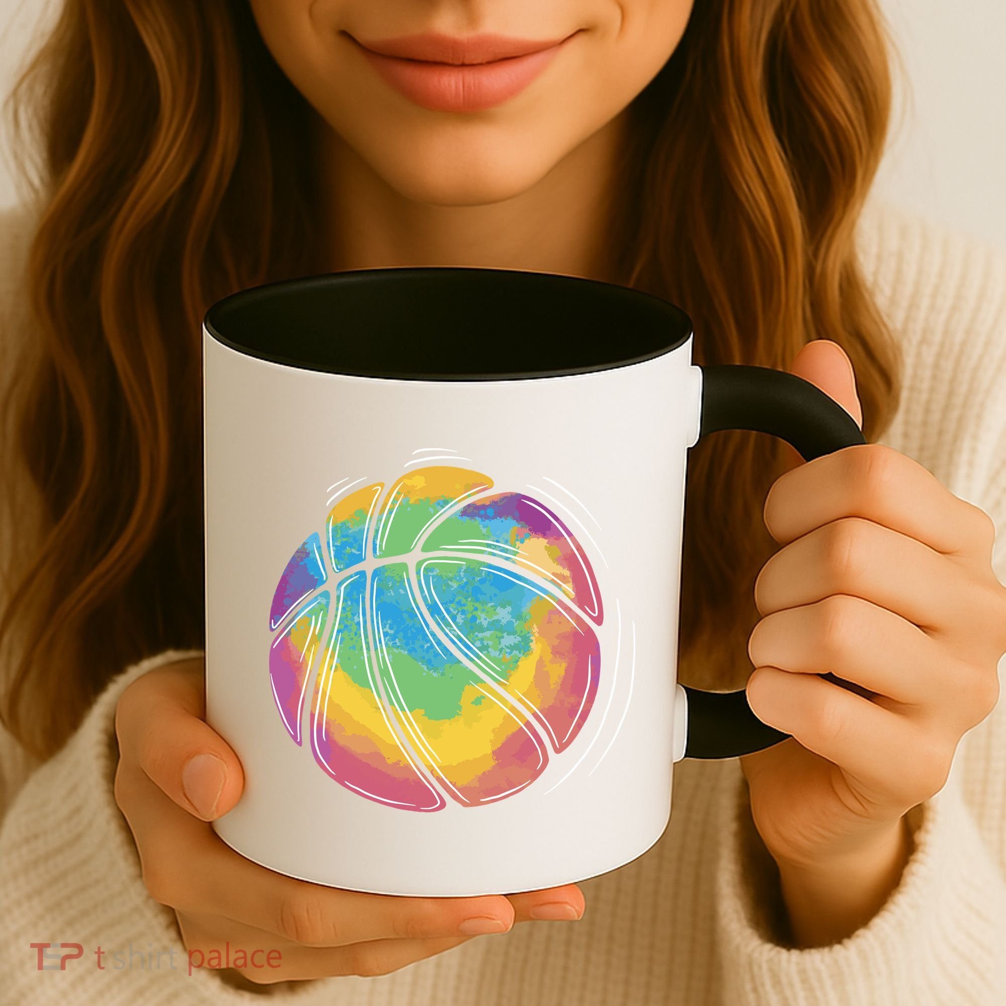 Rainbow Basketball Sport Coffee Mug