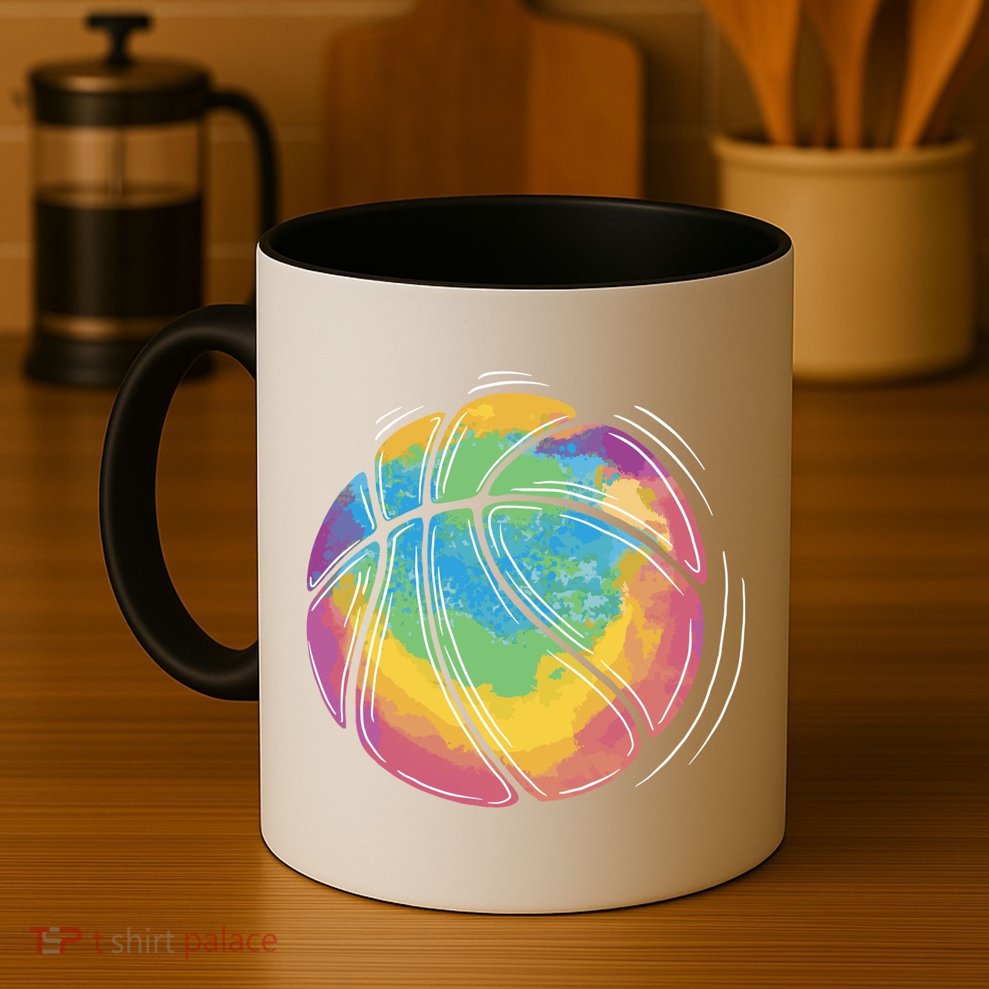 Rainbow Basketball Sport Coffee Mug