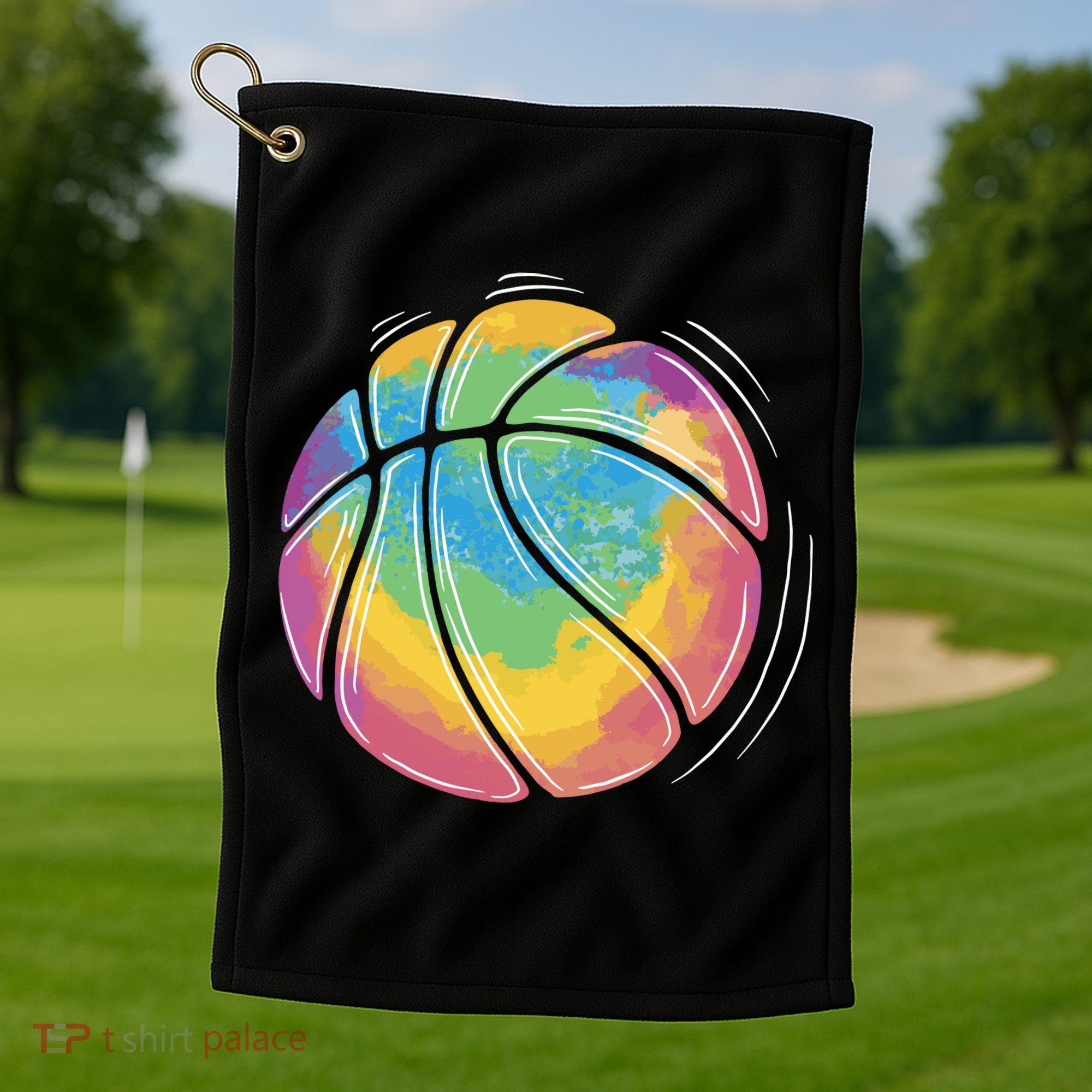 Rainbow Basketball Sport Golf Towel
