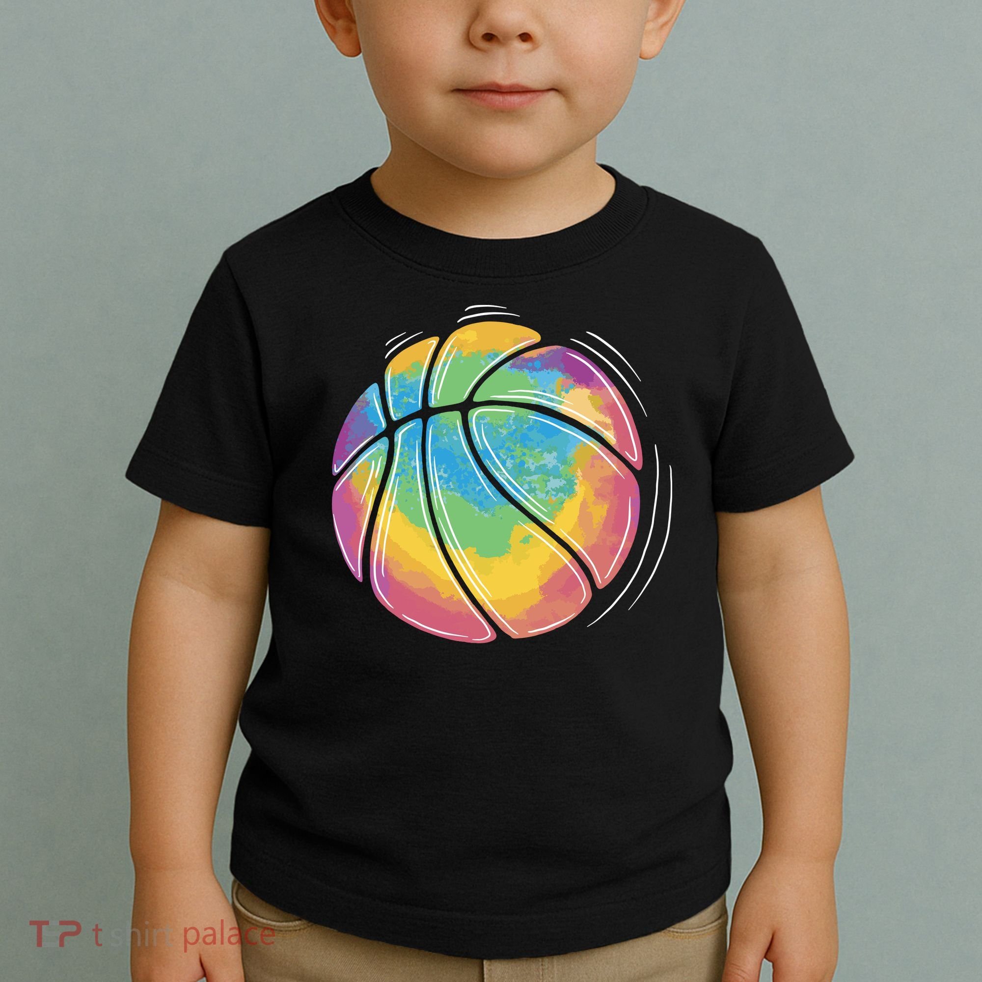 Rainbow Basketball Sport Toddler T-Shirt