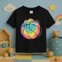 Rainbow Basketball Sport Toddler T-Shirt thumb 3