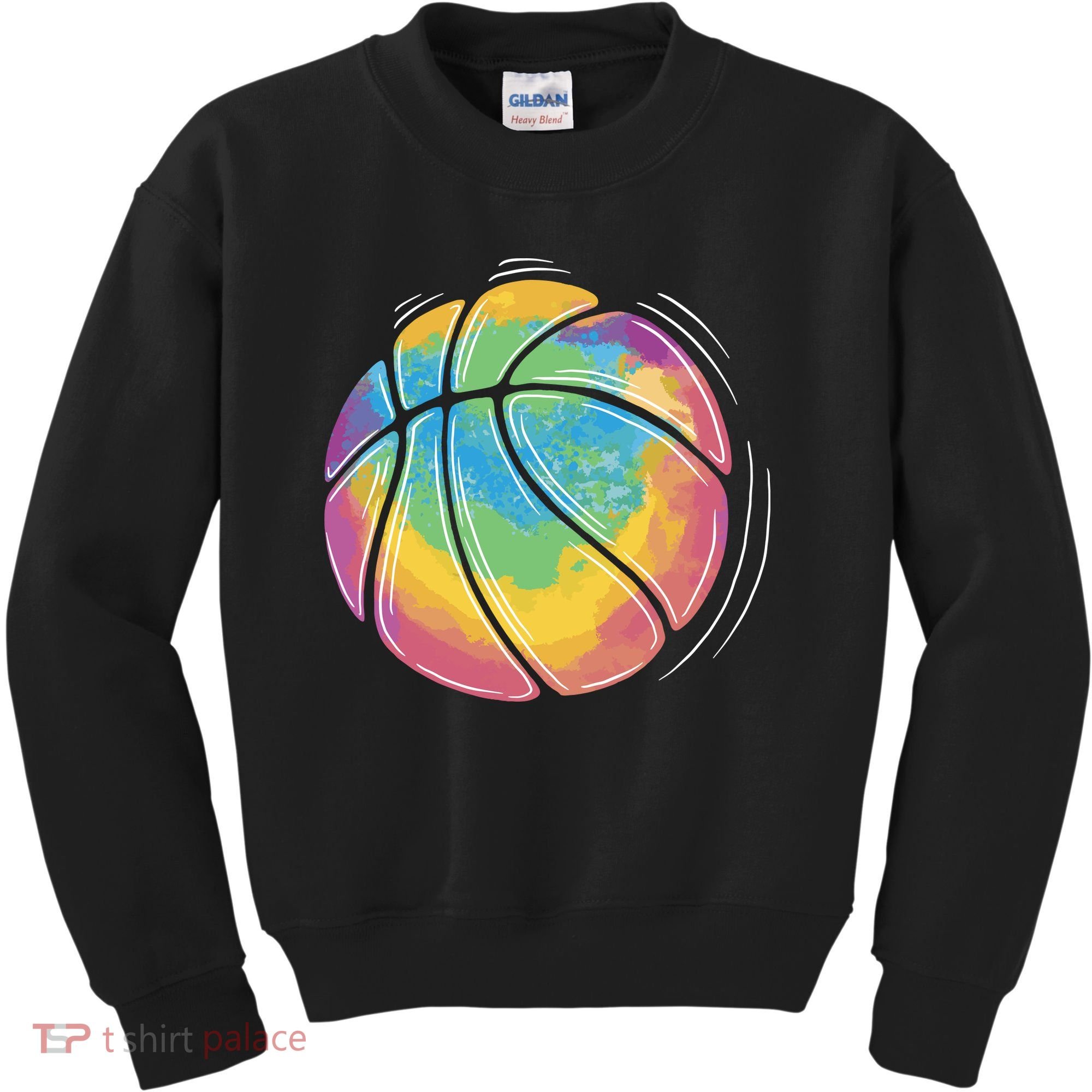 Rainbow Basketball Sport Kids Sweatshirt