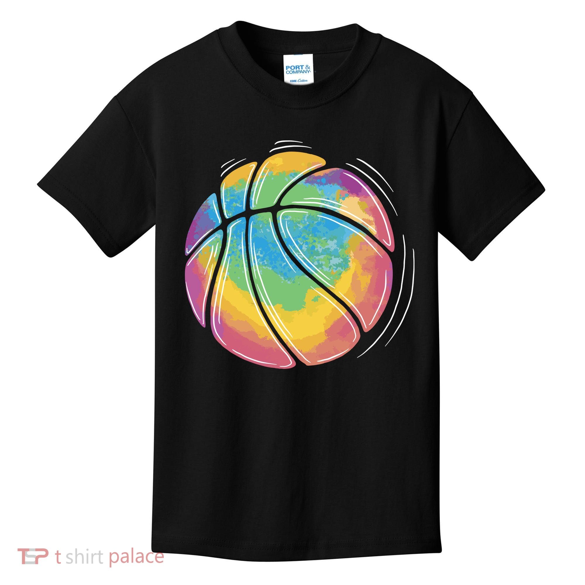 Rainbow Basketball Sport Kids T-Shirt