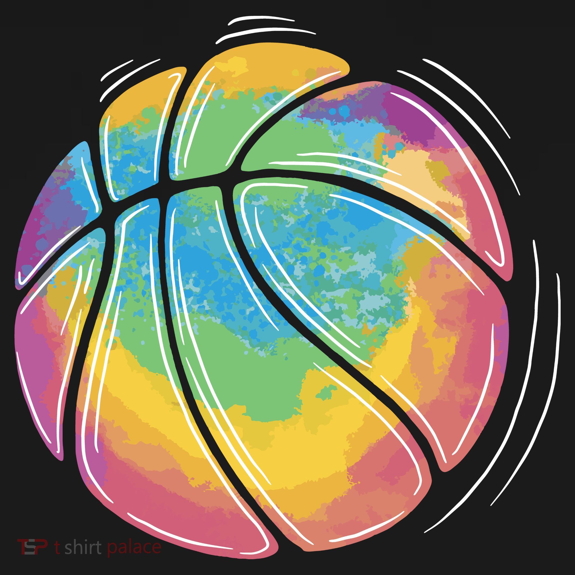 Rainbow Basketball Sport Kids T-Shirt