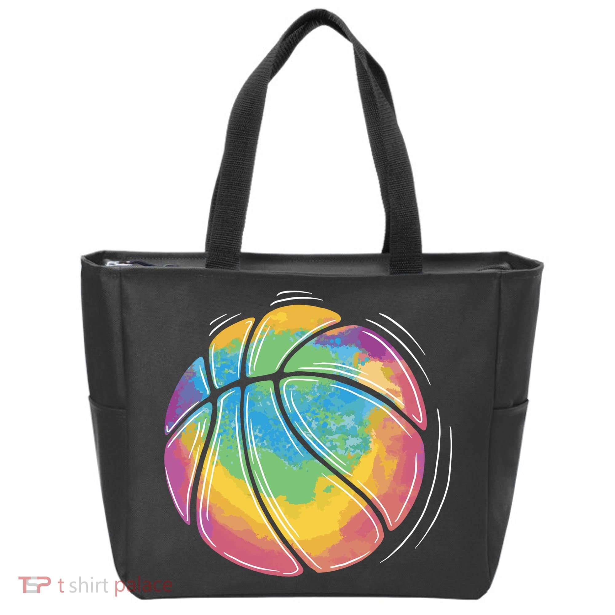 Rainbow Basketball Sport Tote Bag