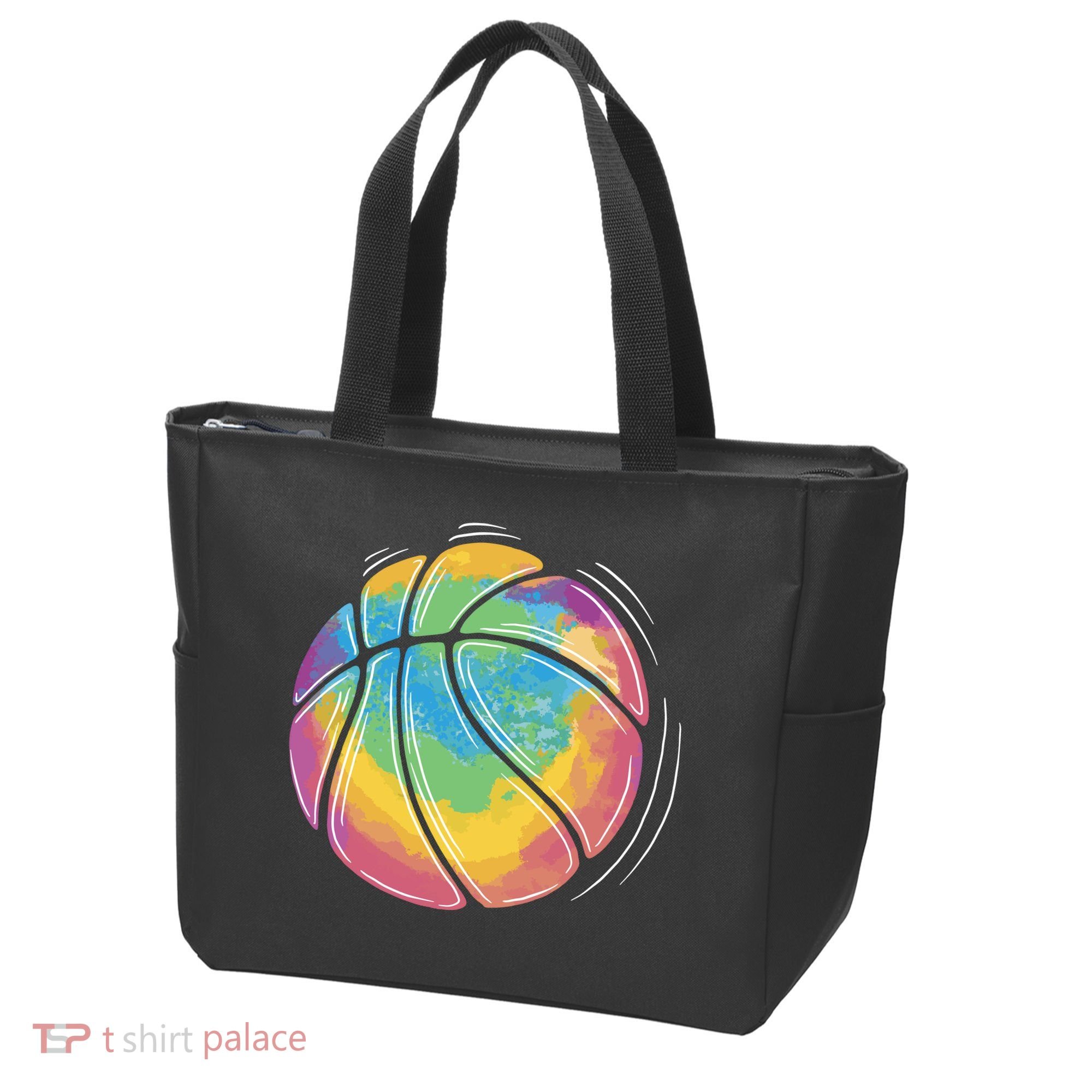Rainbow Basketball Sport Tote Bag