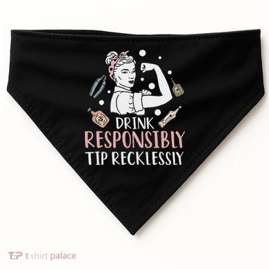 Retro Bartending Saying Mixologist Barkeeper & Bartender USA-Made Doggie Bandana