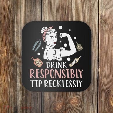 Retro Bartending Saying Mixologist Barkeeper & Bartender Coaster