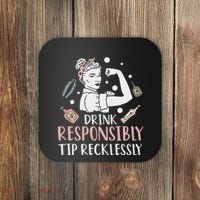 Retro Bartending Saying Mixologist Barkeeper & Bartender Coaster thumb 0
