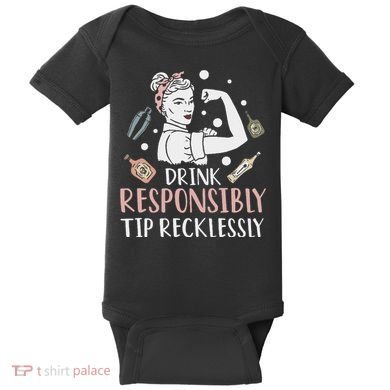 Retro Bartending Saying Mixologist Barkeeper & Bartender Baby Bodysuit