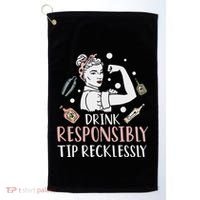 Retro Bartending Saying Mixologist Barkeeper & Bartender Golf Towel thumb 0