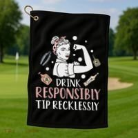 Retro Bartending Saying Mixologist Barkeeper & Bartender Golf Towel thumb 1