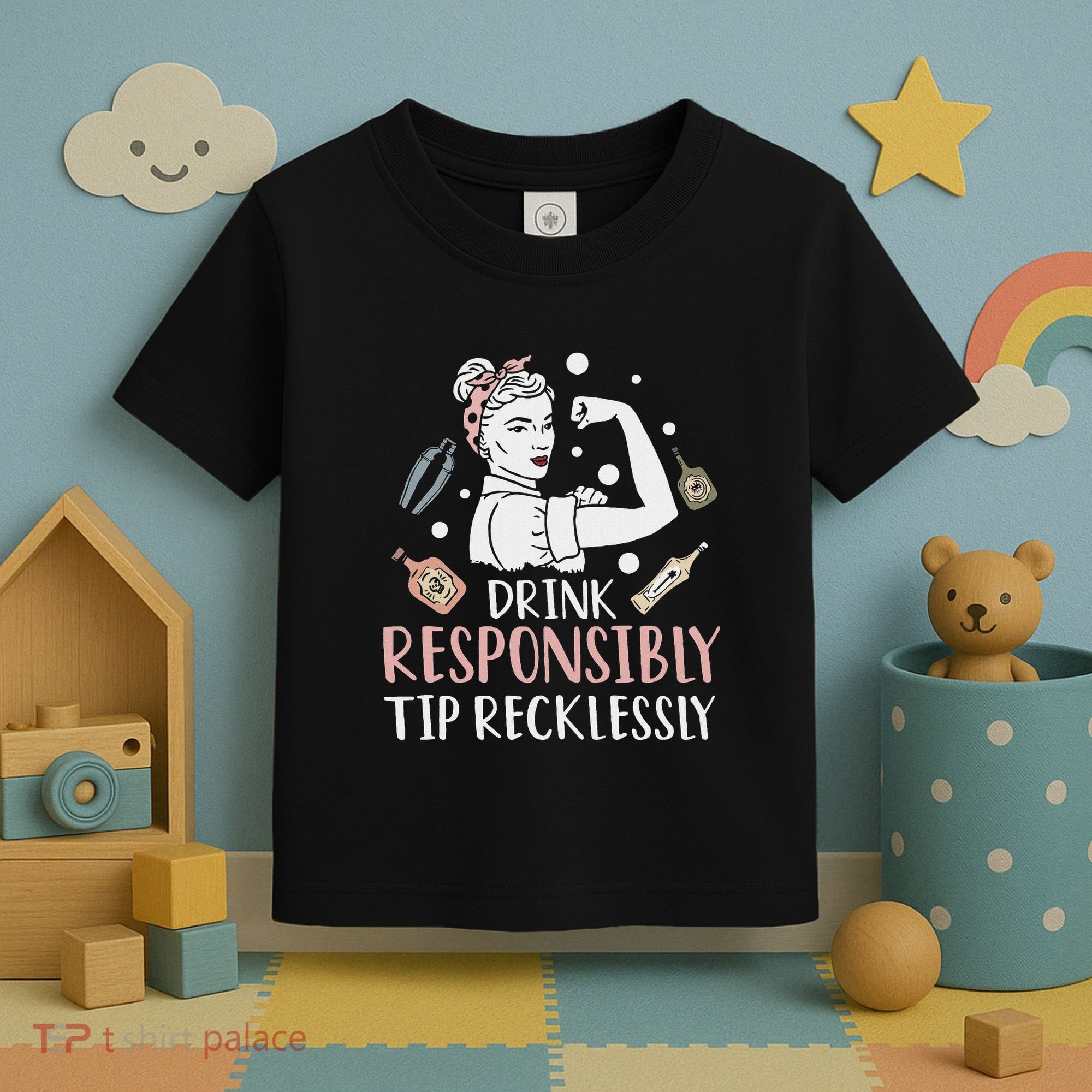 Retro Bartending Saying Mixologist Barkeeper & Bartender Toddler T-Shirt