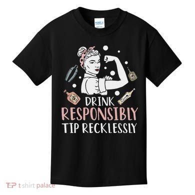 Retro Bartending Saying Mixologist Barkeeper & Bartender Kids T-Shirt