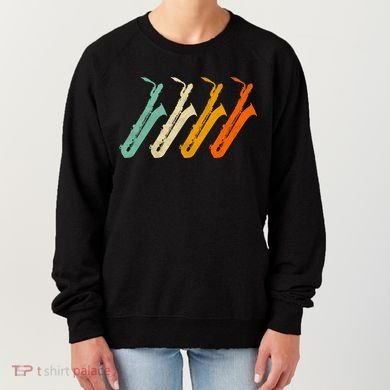 Retro Baritone Saxophone Gift For Bari Saxophonist Gift Women's Sweatshirt