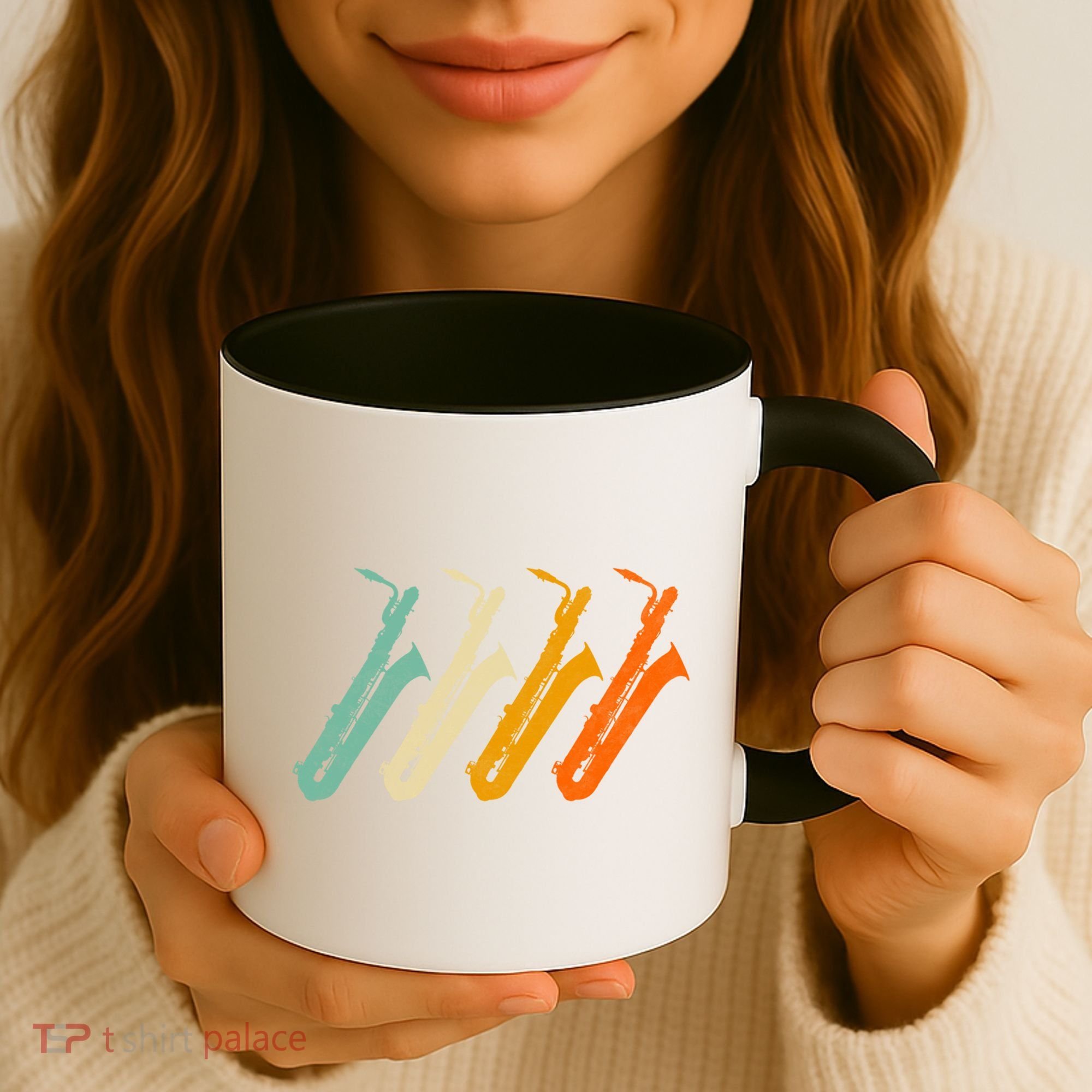Retro Baritone Saxophone Gift For Bari Saxophonist Gift Coffee Mug