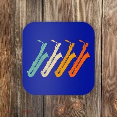 Retro Baritone Saxophone Gift For Bari Saxophonist Gift Coaster