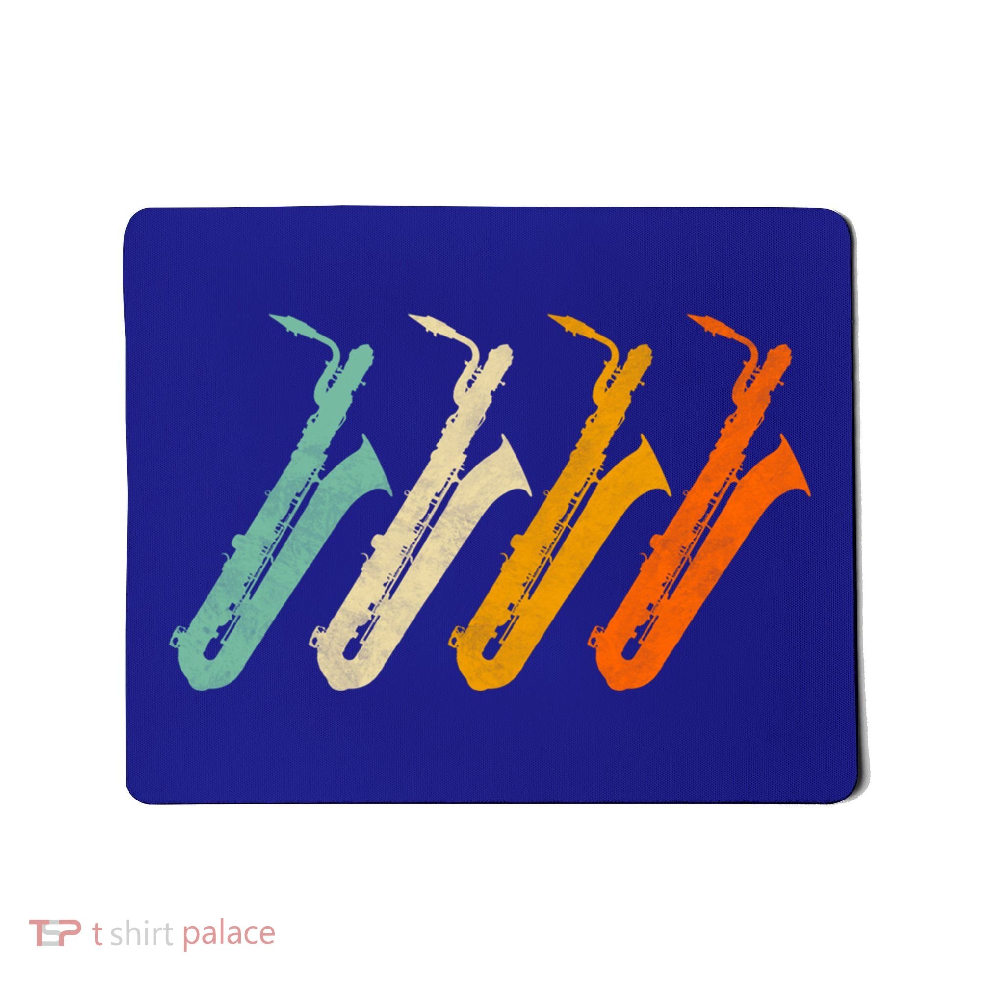 Retro Baritone Saxophone Gift For Bari Saxophonist Gift Mousepad