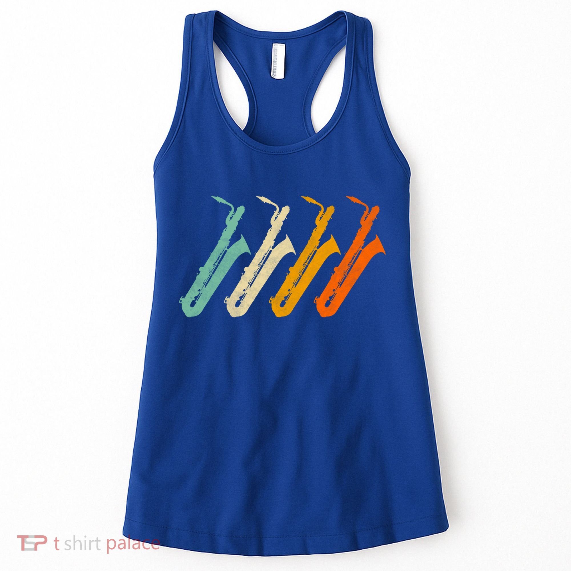 Retro Baritone Saxophone Gift For Bari Saxophonist Gift Women's Tank Top
