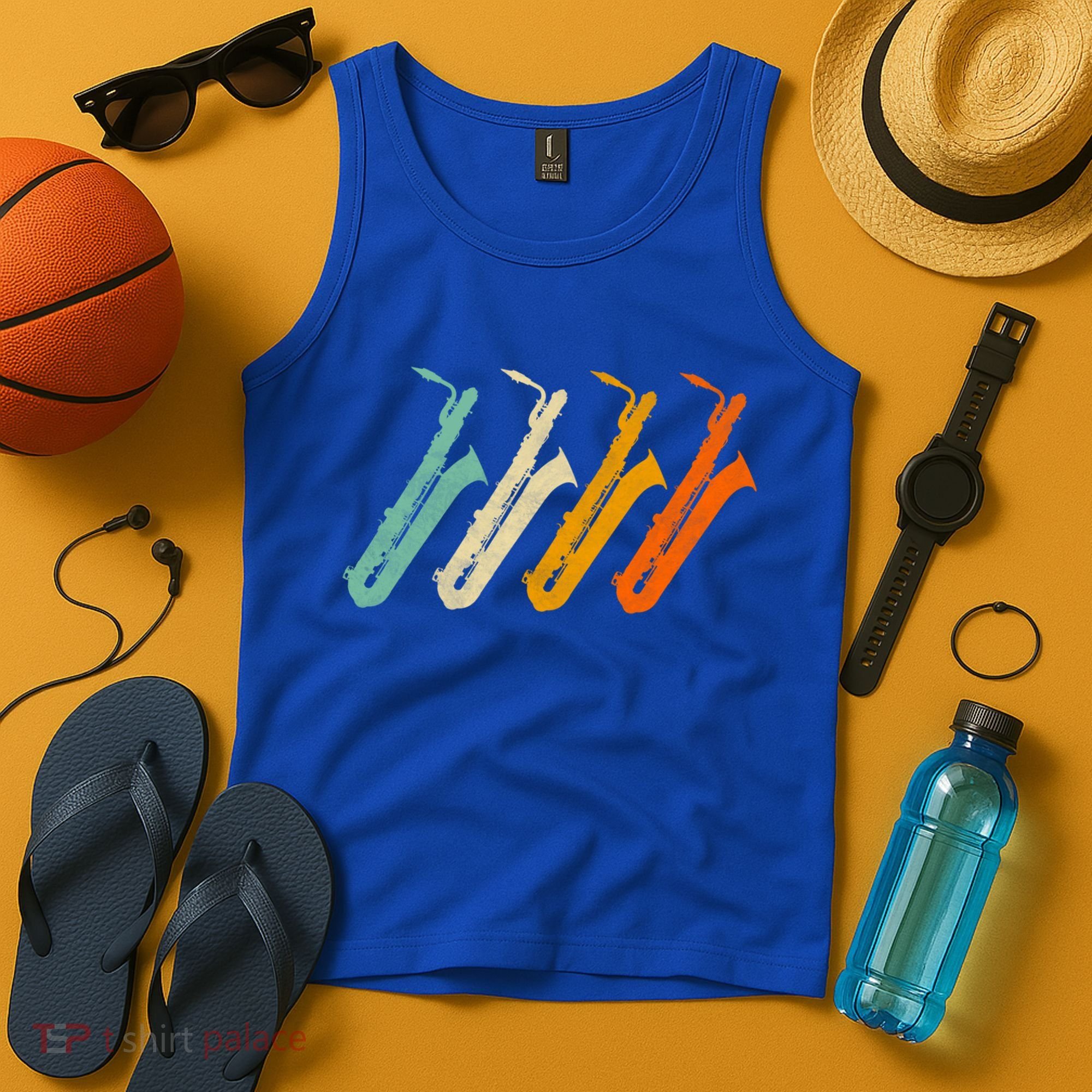 Retro Baritone Saxophone Gift For Bari Saxophonist Gift Tank Top
