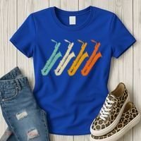 Retro Baritone Saxophone Gift For Bari Saxophonist Gift Women's T-Shirt thumb 3