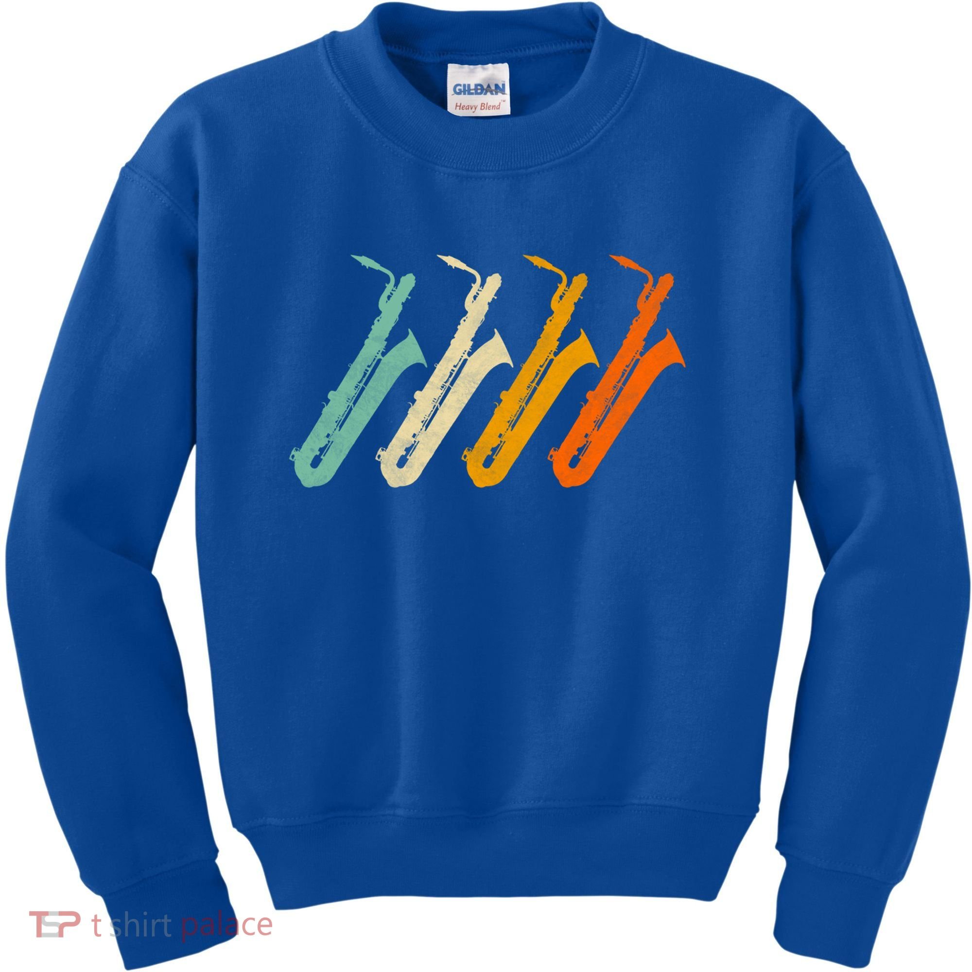 Retro Baritone Saxophone Gift For Bari Saxophonist Gift Kids Sweatshirt