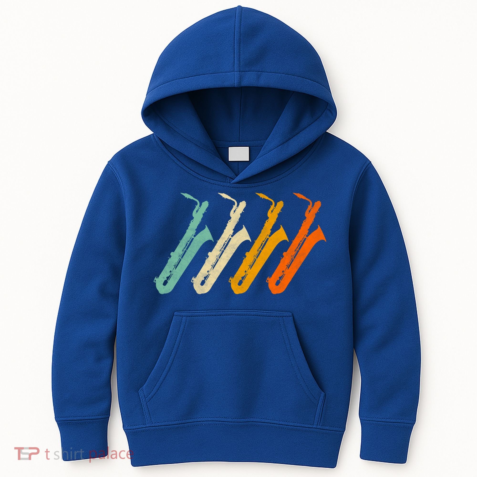 Retro Baritone Saxophone Gift For Bari Saxophonist Gift Kids Hoodie