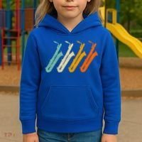 Retro Baritone Saxophone Gift For Bari Saxophonist Gift Kids Hoodie thumb 3