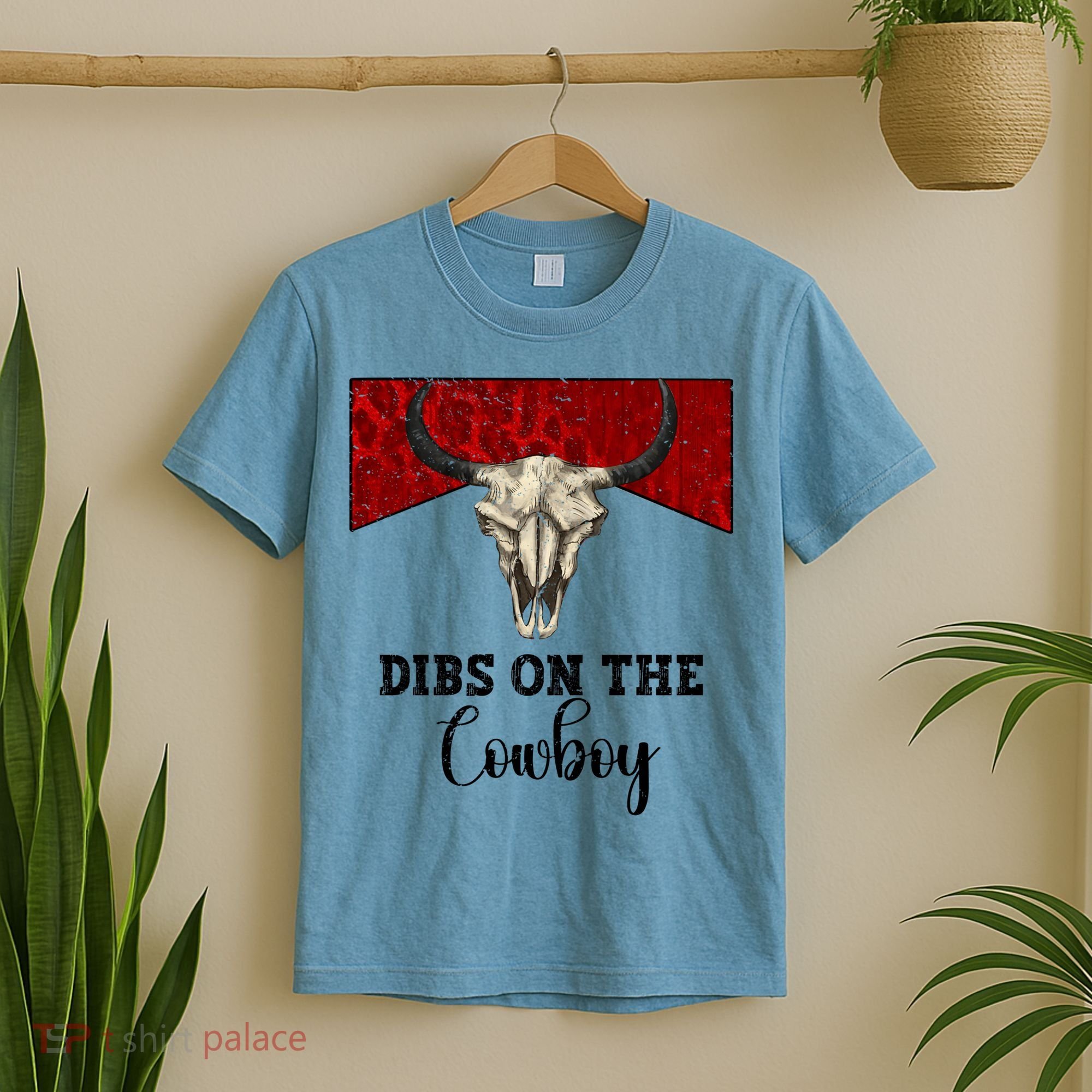 Retro Bull Skull Dibs On The Cowboy Western Country Cowboy Gift T-Shirt