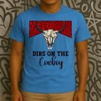 Retro Bull Skull Dibs On The Cowboy Western Country Cowboy Gift T-Shirt thumb 3