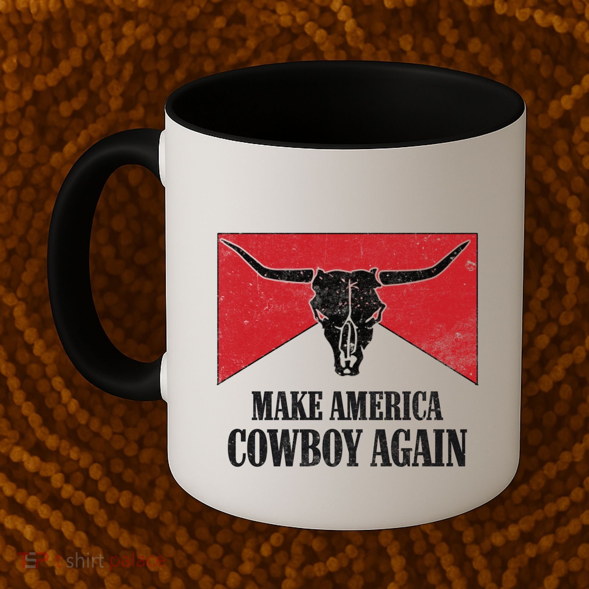 Retro Bull Skull Western Life Makes America A Cow Again Gift Coffee Mug