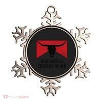 Retro Bull Skull Western Life Makes America A Cow Again Gift Ornament thumb 0