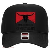Retro Bull Skull Western Life Makes America A Cow Again Gift Hat thumb 0