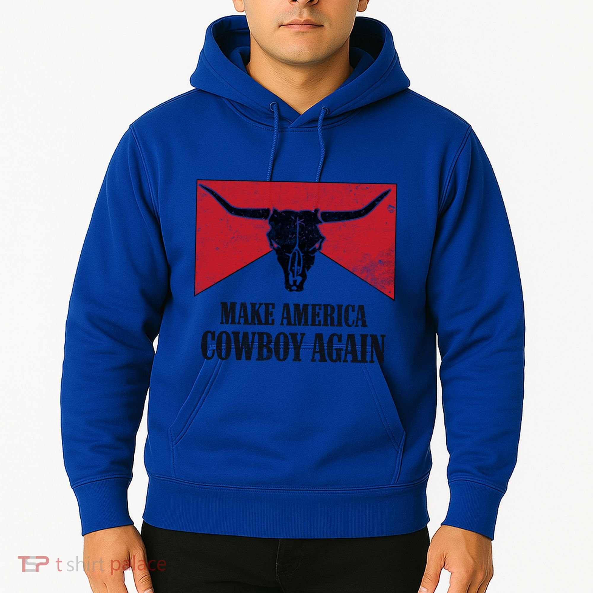 Retro Bull Skull Western Life Makes America A Cow Again Gift Hoodie