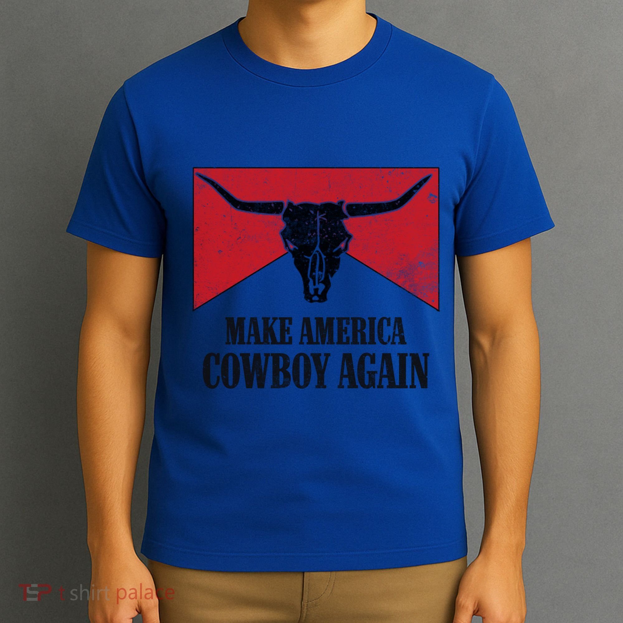 Retro Bull Skull Western Life Makes America A Cow Again Gift T-Shirt