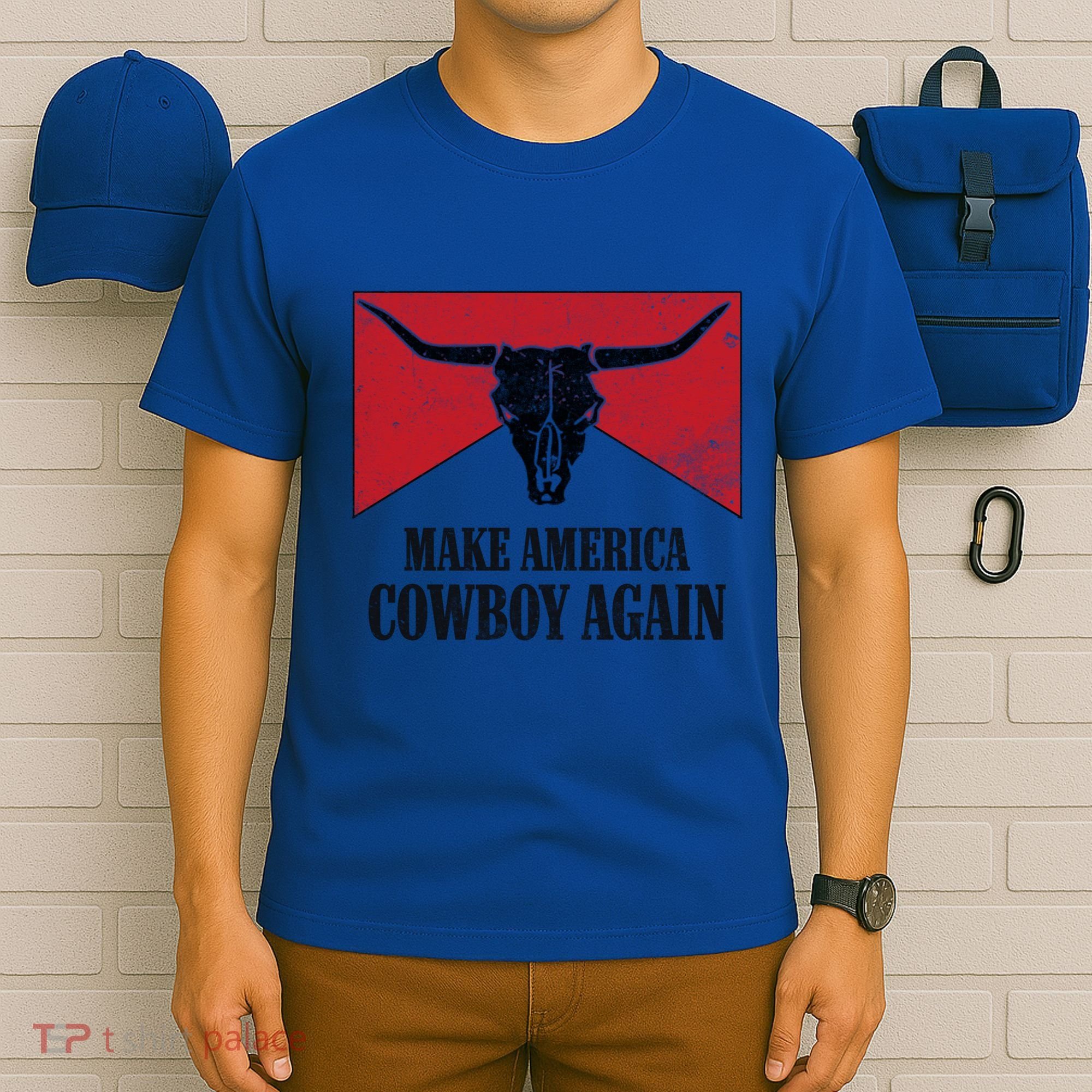 Retro Bull Skull Western Life Makes America A Cow Again Gift T-Shirt