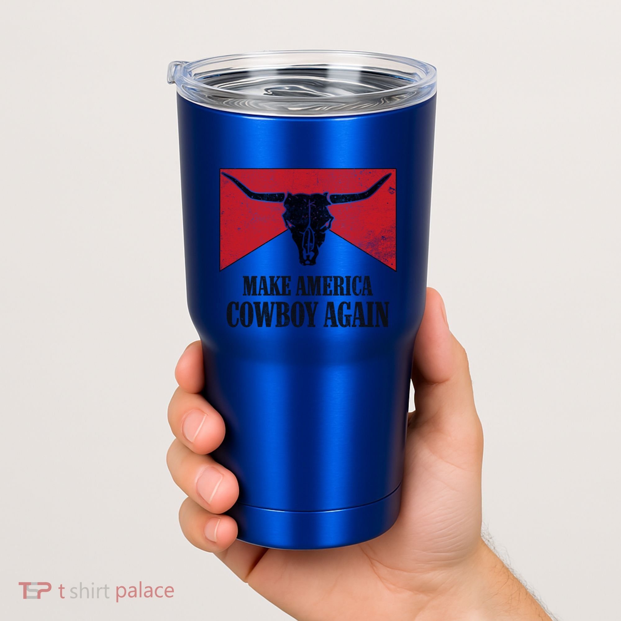 Retro Bull Skull Western Life Makes America A Cow Again Gift Tumbler