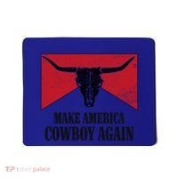 Retro Bull Skull Western Life Makes America A Cow Again Gift Mousepad thumb 0